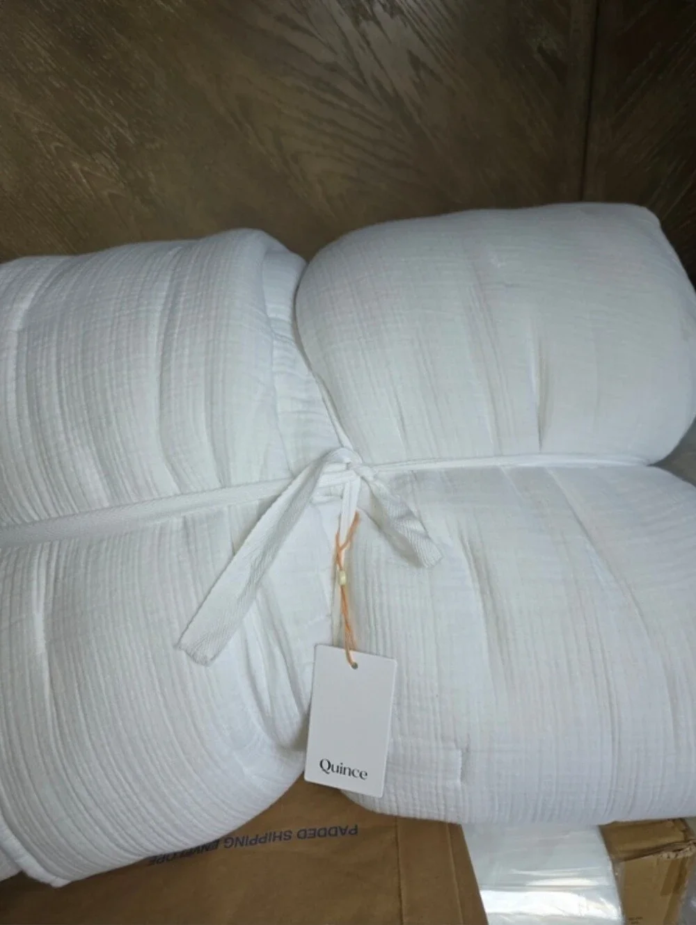 Quince Organic Cotton Airy Gauze Dream Quilt, King, White